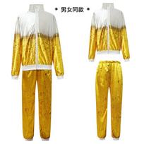 Halloween vintage beer print sportswear disco party stage costume 2XL yellow