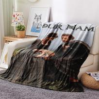 1PC Custom Name Vibrant Outlander Patterned Flannel Blanket Suitable For All Seasons for Home Decor Warmth and Comfort Gifts Holiday Present_xia 80cm x 120cm gray