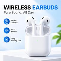 Second Generation 2nd TWS True Wireless Bluetooth Earbuds Bluetooth 5.3 Low Latency Semi-in-ear Headphones Long Battery Life Instant Pairing Earphones balta