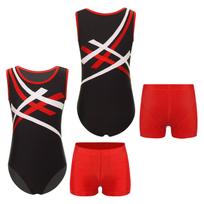 Vaikams, berniukams, gimnastikos apranga, unitardiniai sportiniai triko šortai, skirti baleto šokių praktikai, imtynėms, singletams 13-14 Years raudona