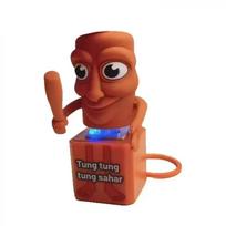 NewTralalero Tralala Tungtungtung Wooden Stick Man Button Keychain Luminous Pendant Anime Peripheral Decor Decor Gift Toys brown