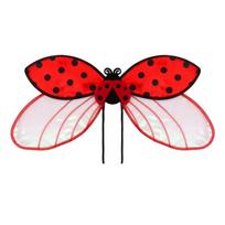 Lightweight Ladybugs Costume Wing For Kids Role Play Party Realistic Design With Breathable Organza Cosplay Accessory red