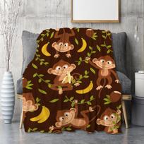 Cute cartoon monkey Printed Blanket for Sofa Bed Travel Camping Living Room Office Conditioning Blanket for All Seasons Gifts 80x120cm