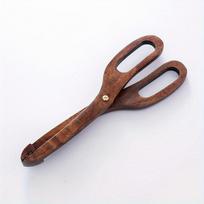 1 vnt. Premium duonos žnyplės kepimui ir gaminimui - Neslystantis virtuvės spaustukas su kaimišku mediniu dizainu Scissors-type clip white