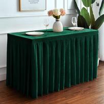 Velvet Tablecloth and Skirt for Events 120x40x75cm gray