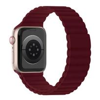 Sports Magnetic Silicone Strap For Apple Watch Band Ultra 3 49mm Replacement Watch bands for iWatch 11 10 987654SE 44/45/46/49mm 38-40-41mm-S11-42mm vyno raudonos spalvos