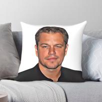 Matt Damon Actor Pillowcase Polyester Linen Velvet Creative Zip Decorative Throw Pillow Case Home Cushion Cover 40X40CM brown