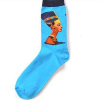Happy Socks Vibrant Character Oil Painting Series Men's Mid-Calf Socks EU 41-46 blue