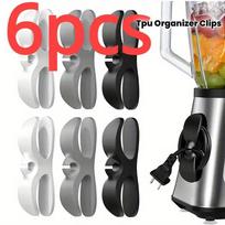 Cable Management Clips 6-Pack, Universal Fit for Kitchen Appliances to Secure Cords, Practical Design black