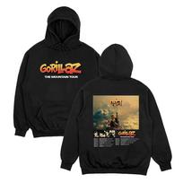Gorillazs The Mountain Tour 2026 Džemperiai Muzikos grupės atspaudas Vyrams Moterims Kasdieniai Džemperiai Harajuku Puloveris Unisex Drabužiai Mada S black