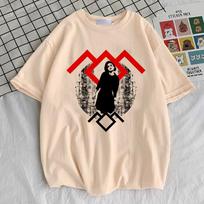 Twin Peaks žiedas Pelėda t-shirt Moterims estetiškas Punk Moterims Kvėpuojantis Yk Klasikinis t-shirt Pastelinis Grunge Retro anime L beige