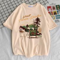 Twin Peaks žiedas Pelėda t-shirt Moterims estetiškas Punk Moterims Kvėpuojantis Yk Klasikinis t-shirt Pastelinis Grunge Retro anime S beige