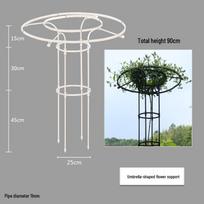 Skėčio formos laipiojimo atrama rožėms ir clematitams, žalias lauko atraminis stulpas white