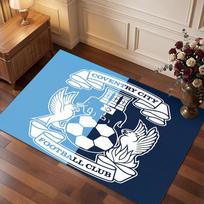 Coventry City Futbolo Spaudinio Krištolinio Velvūro Kilimas, Patogus, Vandens Sugeriantis, Neslystantis Vidinis Grindų Kilimas 40cmx60cm