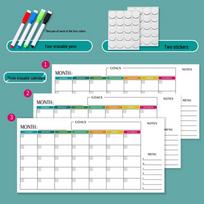 Erasable Wall Calendar Poster: Daily/Weekly/Monthly Planner, Single Sheet, In-Stock. blue