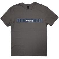 Oasis Unisex T-Shirt: Horizontal Bars Logo (Charcoal Grey) (Medium) M gray