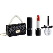 DIOR Perfume 999 Moisturizing. Satin Formal 3.5g + White Camellia Aromatherapy Tablets + Pearl Handbag mėlyna