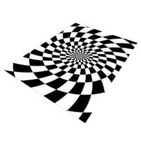 3D Vortex Optical Vertigo Realistic Vortex Black Area Rug Illusion Rug Vision And White Doormat 40cm E gray