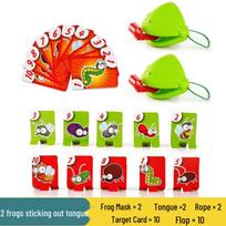 Interactive Frog & Lizard Playing Cards - Educational Tabletop Game Toy red