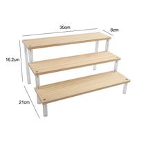 Akrilinė stova medinė kopėčių stova kosmetikos laikymas 3 layer 30cm