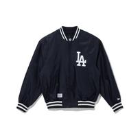 New Era X MLB Collaboration SS23 Los Angeles Dodgers Logo Print Zip-Up Long Sleeve Jacket Unisex jackets Navy 13546436 S black