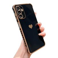 Galvanizavimo Šoninis Meilės Širdies dėklas Samsung Galaxy S25 S24 S23 Ultra Plus FE A16 A26 A36 A56 A15 A25 A35 A55 A14 A24 A34 A54 Galaxy A34