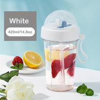 1 vnt. 600 ml/21,2 oz 420 ml/14,8 oz Kawaii dvigubi vandens buteliukai - Nešiojami ir didelės talpos - Puikiai tinka lauko veiklai ir sportui 420ml balta
