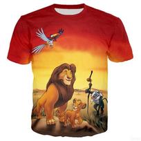 Naujas Liūtas Karalius T-shirt Animacinis Anime 3D Spausdinimas Vyrams ir Moterims Madingas Viršutinis Drabužis Trumpomis Rankovėmis Vasaros 100 yellow