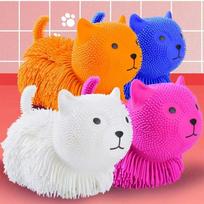 Cute Long Haired Vent Squeezing Big Size Fluffy Cute Animal Squeezing Soft Kawaii 3D Sensory Children orange