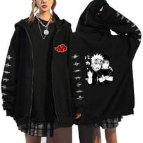 Naruto vyriškas kardiganas su gobtuvu, sportinis džemperis Uchiha Itachi anime, vyrams, moterims, gatvės apranga, Harajuku, Akatsuki, gobtuvai, sportiniai džemperiai, drabužiai XXXL juoda