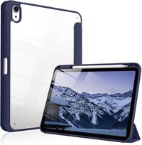 Pencil Case for iPad 11/10 11th Generation (A16) 11-inch 2025/ 10th Generation 10.9-inch 2022, Magnetic Flip Smart Cover (Navy Blue,iPad (A16) 10th 11th) gray