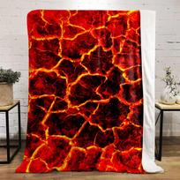 Lava Crack Pattern Designed Flannel blanket for bedroom, living room, sofa, and nap 80cm x 120cm black