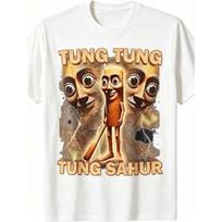 Tung Tung Tung Sahur Marškinėliai Unisex Marškinėliai M beige
