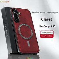 Prabangus odinis magnetinis dėklas Samsung A15 A16 4G 5G A34 A54 A35 A36 A37 A52 A53 A55 A56 A57 minkštas dangtelis Galaxy A16 raudona