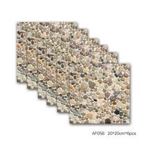6Pcs Waterproof Self Adhesive Marbling Tile Sticker Kitchen Bathroom Wall Decor 20cm Af058 6 Pcs beige