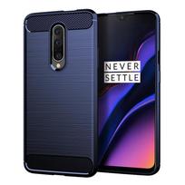 Anglies pluošto dėklas Oneplus 7pro 1+7 Pro smūgiams atsparus silikoninis dėklas visiška apsauga One Plus 7Pro telefono galinio dangtelio Fundas Oneplus 7 Pro mėlyna