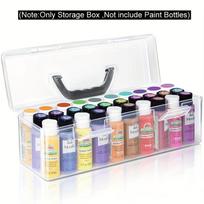 Transparent Plastic Acrylic Paint Storage Box, 30 Bottles Capacity, Independent, for Apple Barrel Acrylic Paints, Craft Paint Organizer skaidri