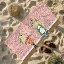 Cartoon C-Charlie and L-Lola Towel Soft Lightweight Anti-Sand Large Beach Towel Quick-Drying Bath Sports Family STJ50x100CM pink