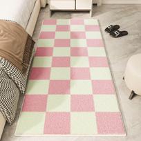 Dopamine Striped Carpet Room Decoration Soft Bedroom Bedside Rug Living Room Sofa Cushion Winter Decoration 40x120cm 16x47inch white