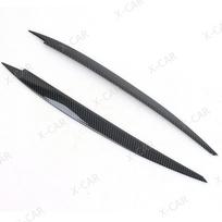 2PCS For Volkswagen VW Golf 7 MK7 MK7.5 GTI 2013-2018 Front Headlight Eyelids Eyebrow Head Lamp Decoration Strip Trim Sticker Carbon Fiber Look gray