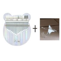 hot! Kalimba Acrylic 17 Key Transparent Thumb Piano Mbira Sanza with Tuner Hammer Gig Kalimba Case Manual skaidri