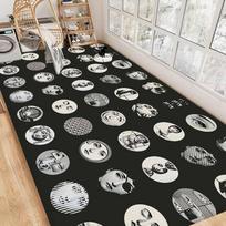 Veido menas P-Piero F-Fornasetti Koridoriaus kilimas Neslystantis skalbyklos kilimėlis Skalbinių dekoras Balkonas Vaiko svetainė Tualeto kilimėlis 50x80cm