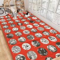 Veido menas P-Piero F-Fornasetti Koridoriaus kilimas Neslystantis skalbyklos kilimėlis Skalbinių dekoras Balkonas Vaiko svetainė Tualeto kilimėlis 50x80cm