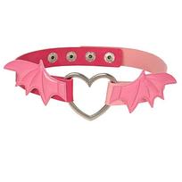 Little Devil Bat Wing Halloween Necklace Choker Club Subculture Collar Rose Red red