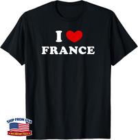 I Love France, I Heart France T-Shirt 100 black