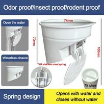 Anti-leak Toilet Flange Ring Automatic Closing Odor-resistant Drain Pipe Cover Floor Outlet Outlet Spill Sealing gray