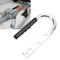 Trailer Coupler Grab Handle Trailer Coupler Lift Handle Galvanized Steel Rubber Tongue Handle for RV  Boat gray