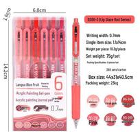 Lan Guo D200 Press-Type Morandi Acrylic Paint Pen - Large Capacity, Neutral Marker. 0.7mm pink