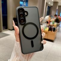 Skirta Samsung Galaxy A16 A17 A26 A36 A56 Prabangi Magsafe belaidžio įkrovimo dėklas Grūdintas stiklas su objektyvu Matinis Šarvuotas kietas dėklas For Galaxy A56