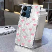 For Xiaomi Poco X3 Pro X5 Pro X6 M6 M6 Pro M2 Pro M5S C61 C65 5G Phone Case Black Pink Bow Pattern Laser Anti Fall Cover Shells Poco X5 white